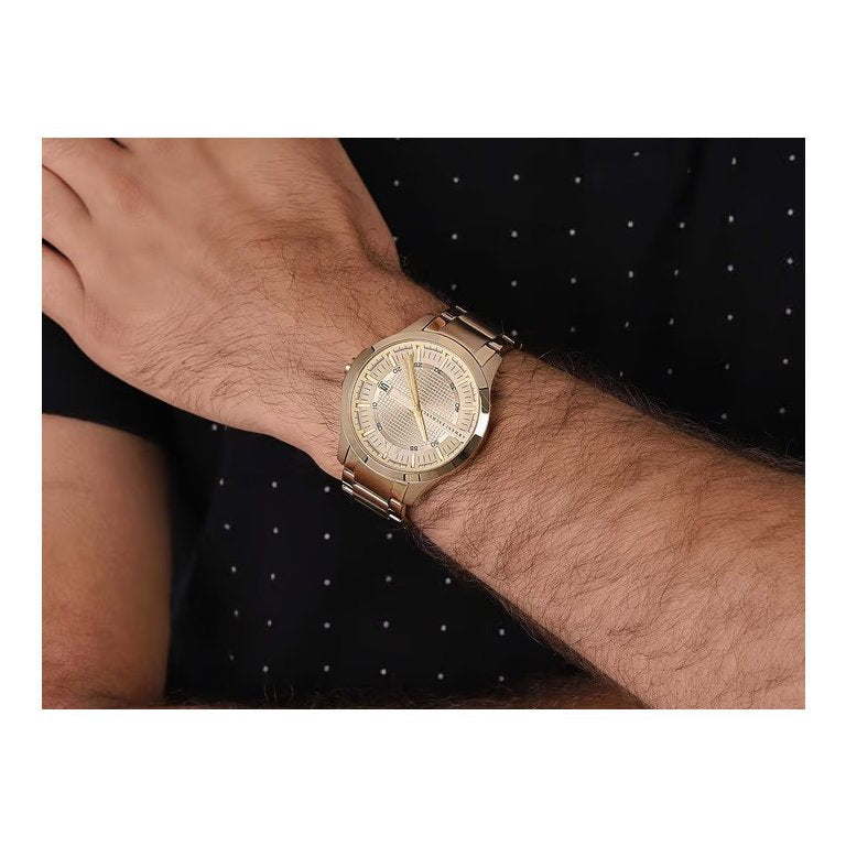 Armani Exchange Hampton AX2415 Men's Chronograph – Gold Dial with Matching Gold-Tone Stainless Steel Bracelet